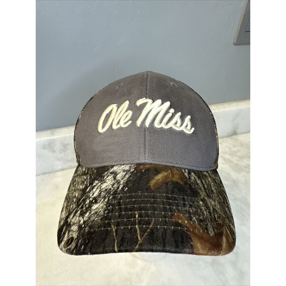 Ole Miss Rebels Hat Adult One Size Camo Grey Captivating Adjustable - Picture 2 of 12